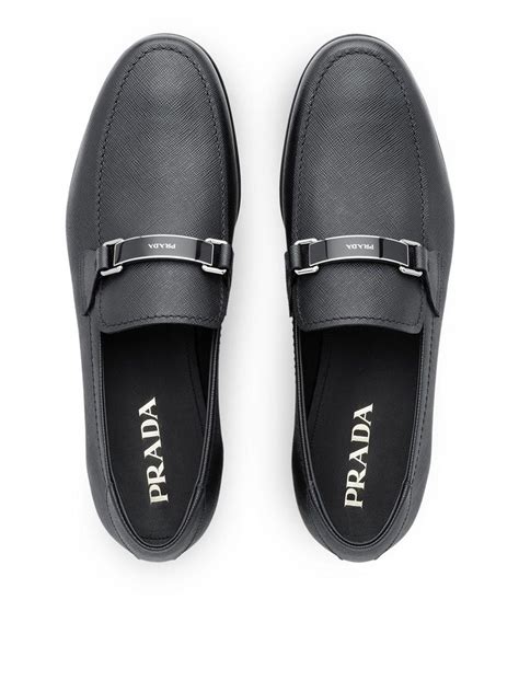 prada black patent saffiano leather flats|prada saffiano leather loafer.